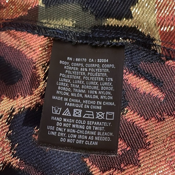 Anthropologie HD Paris womens blouse 12 large Yana Jacquard Peplum Blue Metallic - Picture 11 of 13